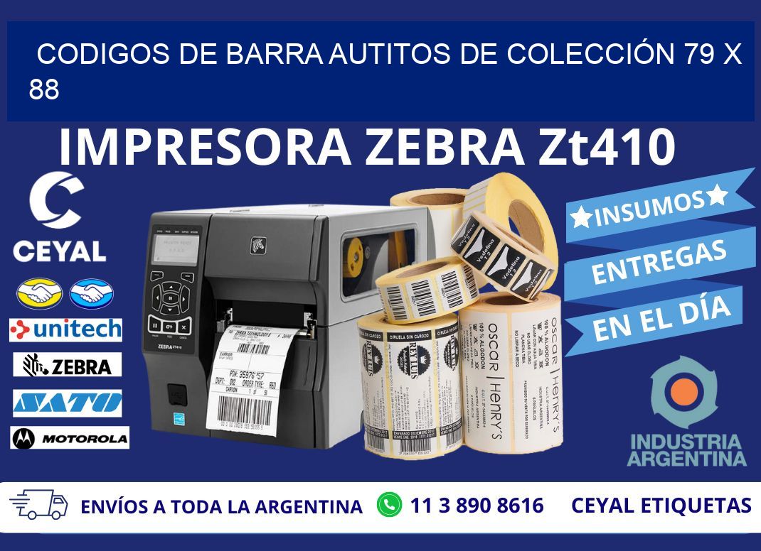 CODIGOS DE BARRA AUTITOS DE COLECCIÓN 79 x 88