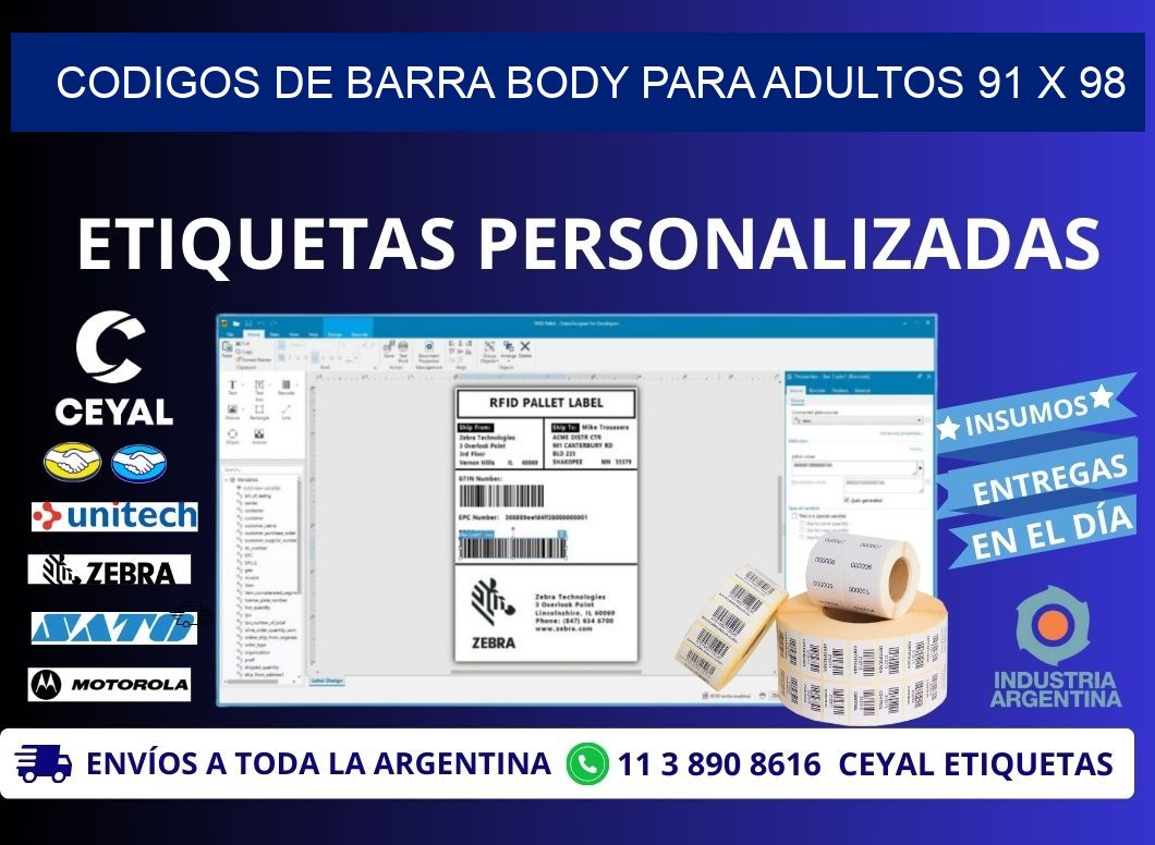 CODIGOS DE BARRA BODY PARA ADULTOS 91 x 98