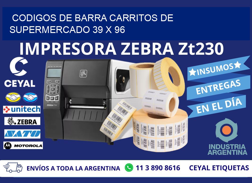 CODIGOS DE BARRA CARRITOS DE SUPERMERCADO 39 x 96