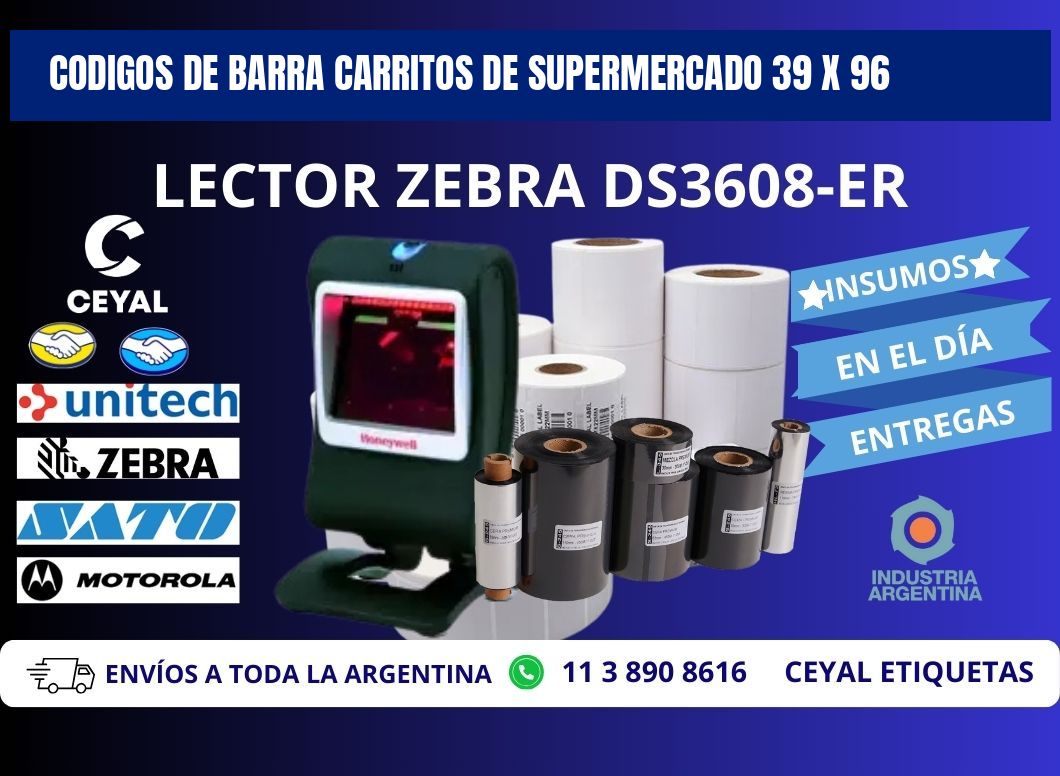 CODIGOS DE BARRA CARRITOS DE SUPERMERCADO 39 x 96