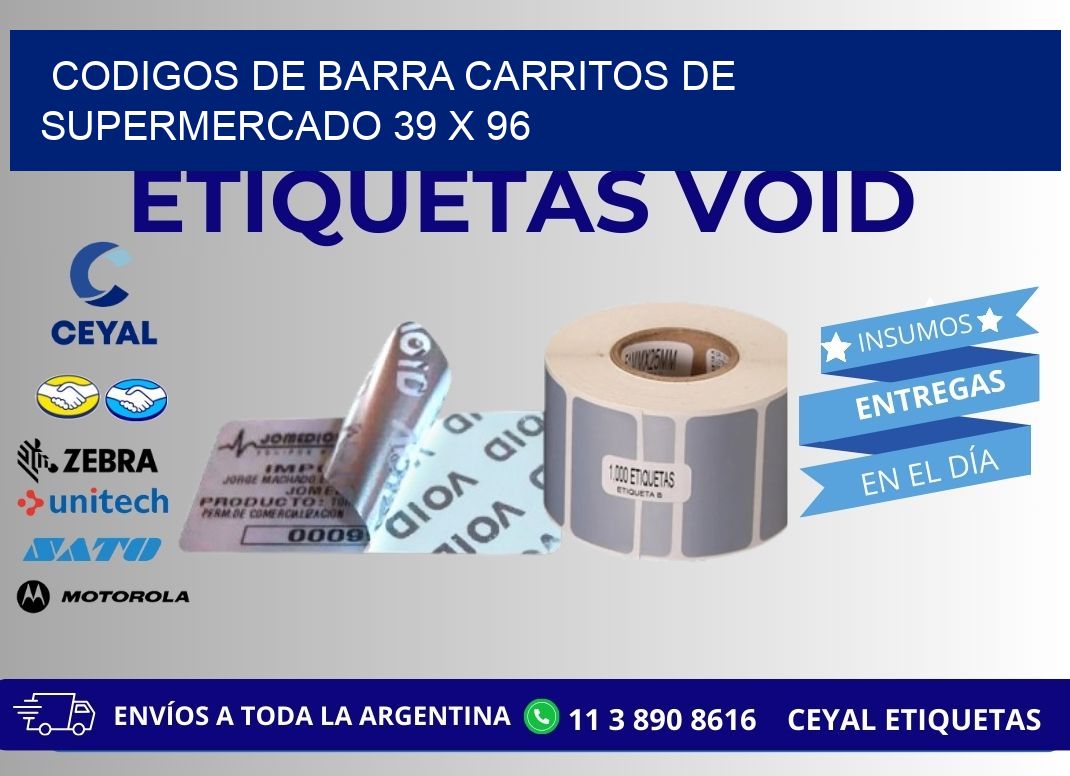 CODIGOS DE BARRA CARRITOS DE SUPERMERCADO 39 x 96