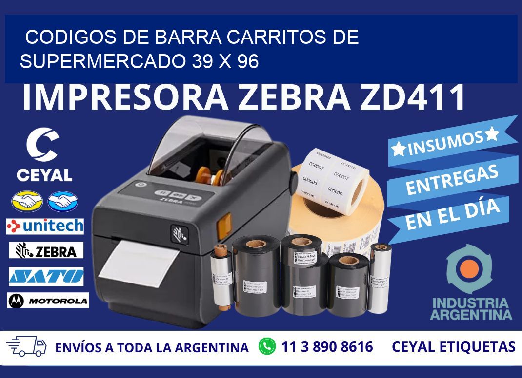 CODIGOS DE BARRA CARRITOS DE SUPERMERCADO 39 x 96