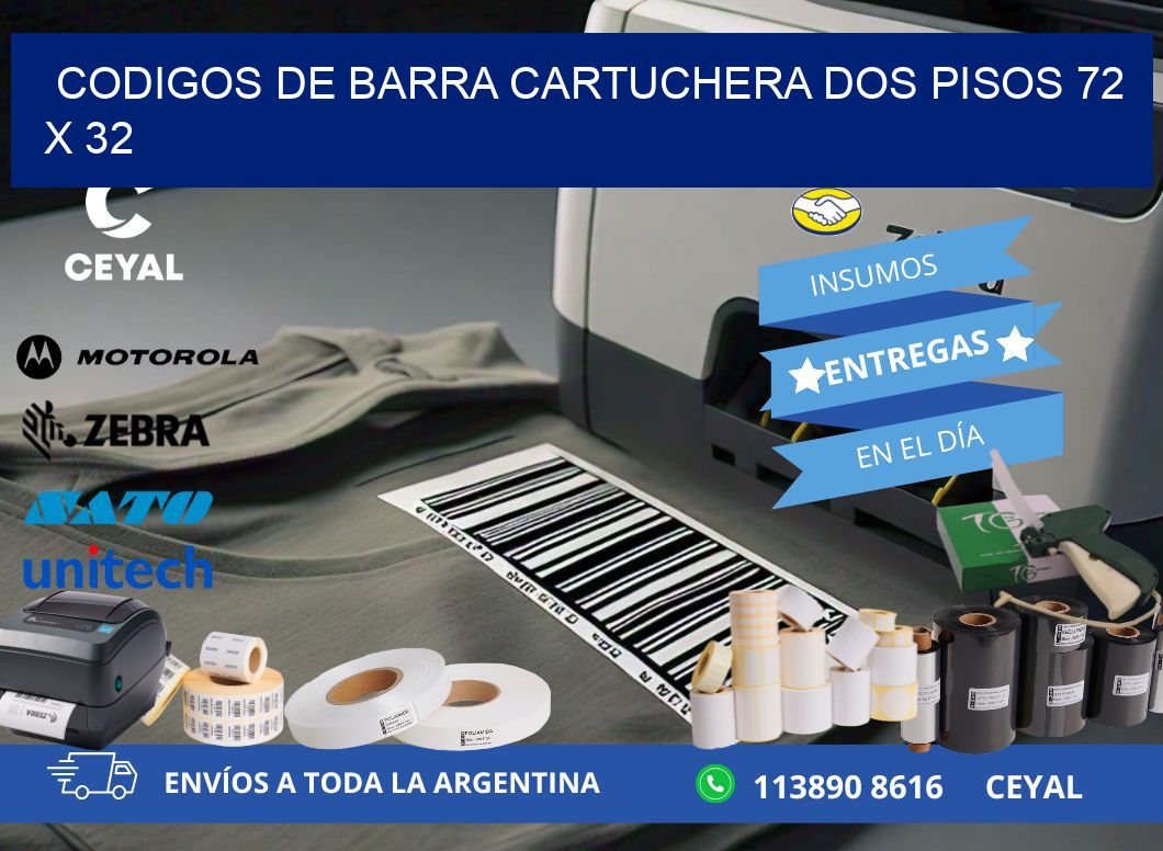 CODIGOS DE BARRA CARTUCHERA DOS PISOS 72 x 32