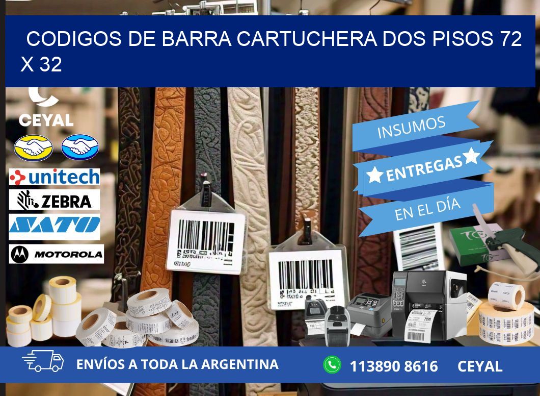CODIGOS DE BARRA CARTUCHERA DOS PISOS 72 x 32
