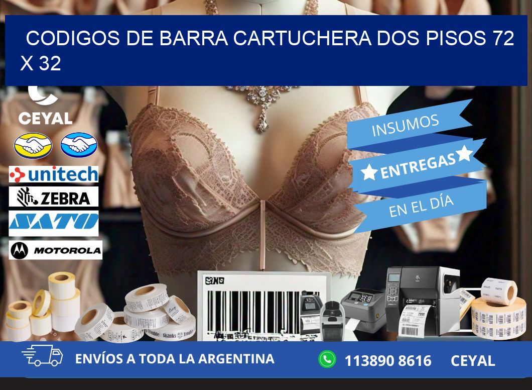 CODIGOS DE BARRA CARTUCHERA DOS PISOS 72 x 32