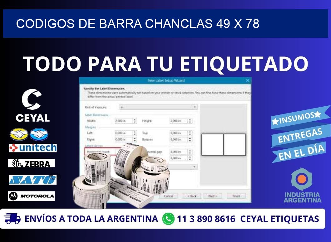 CODIGOS DE BARRA CHANCLAS 49 x 78