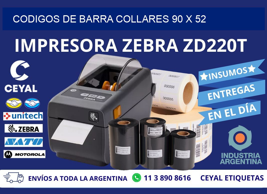 CODIGOS DE BARRA COLLARES 90 x 52