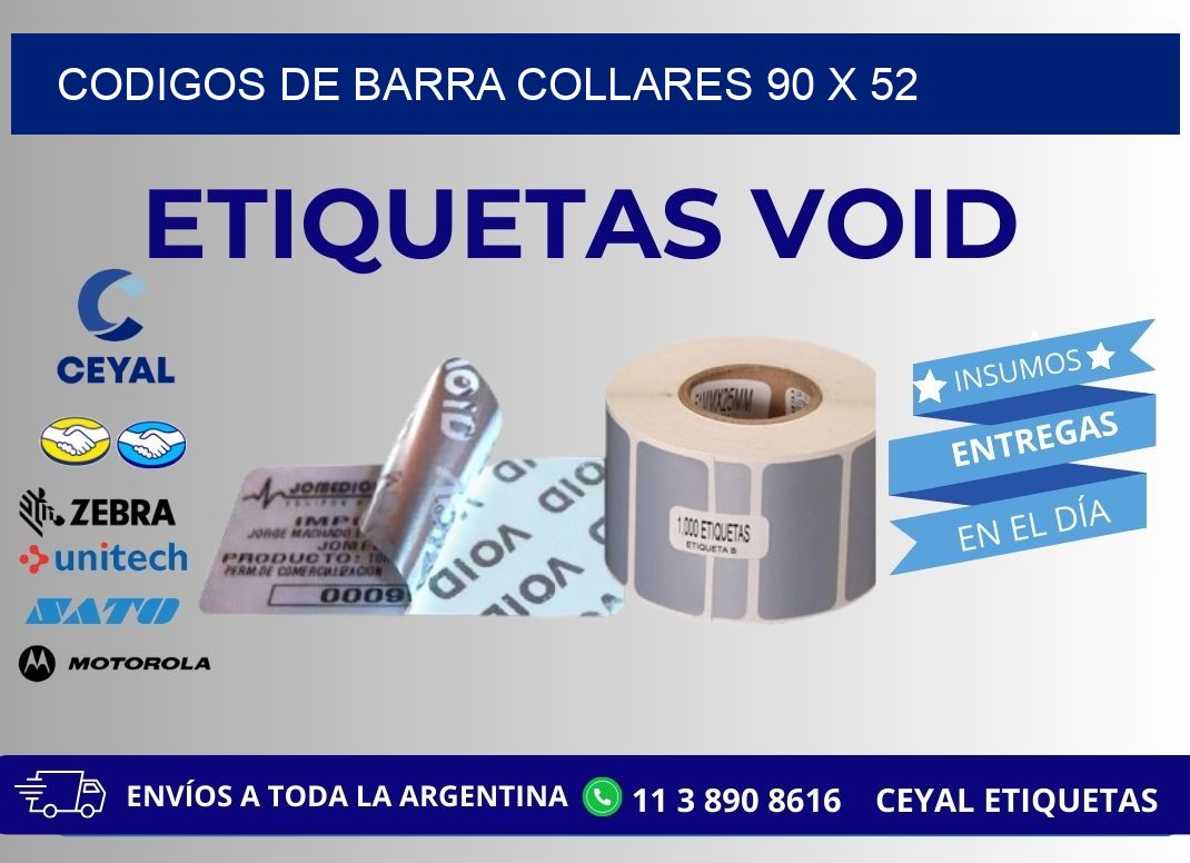 CODIGOS DE BARRA COLLARES 90 x 52