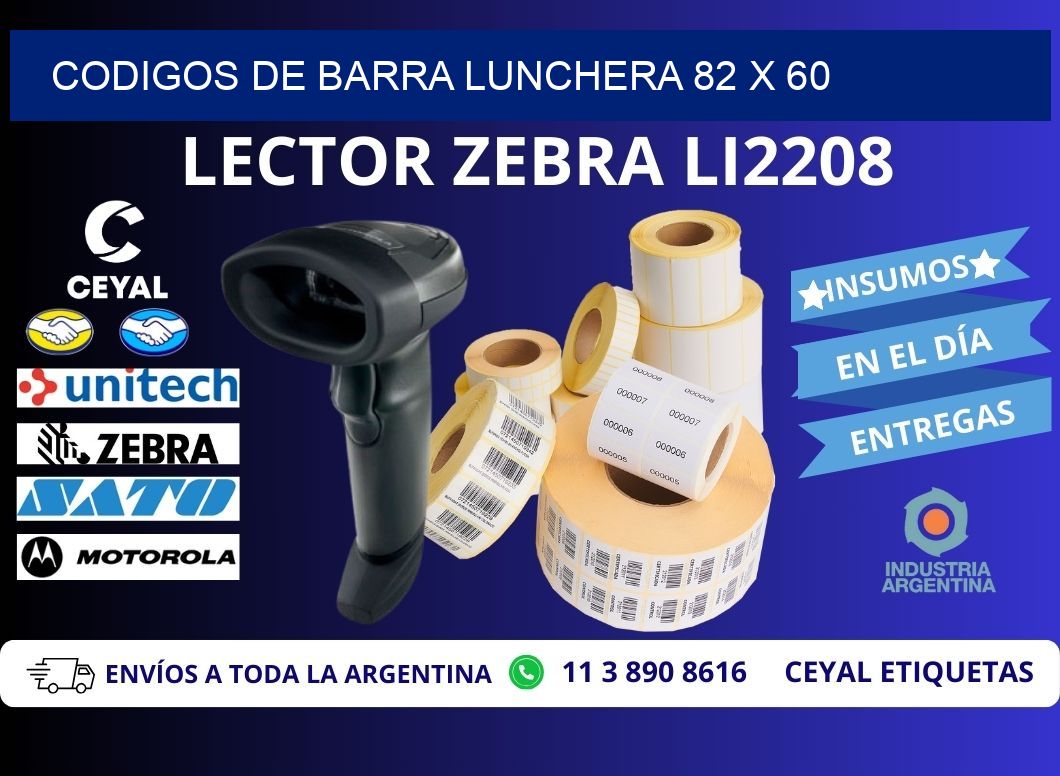 CODIGOS DE BARRA LUNCHERA 82 x 60