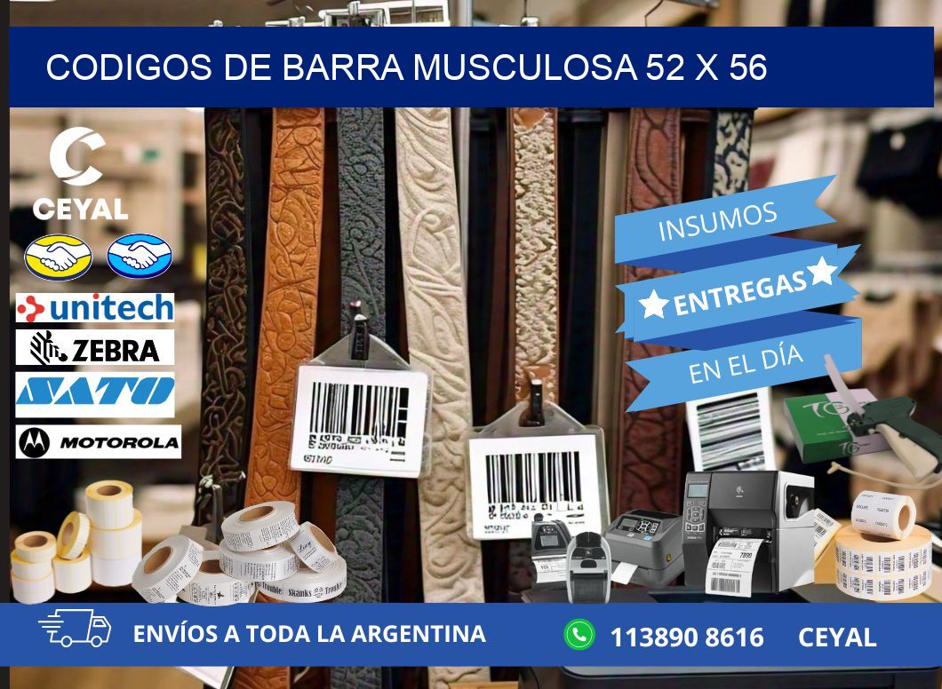 CODIGOS DE BARRA MUSCULOSA 52 x 56