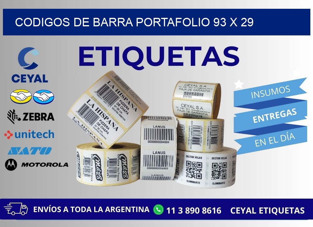 CODIGOS DE BARRA PORTAFOLIO 93 x 29