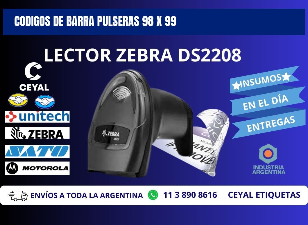 CODIGOS DE BARRA PULSERAS 98 x 99