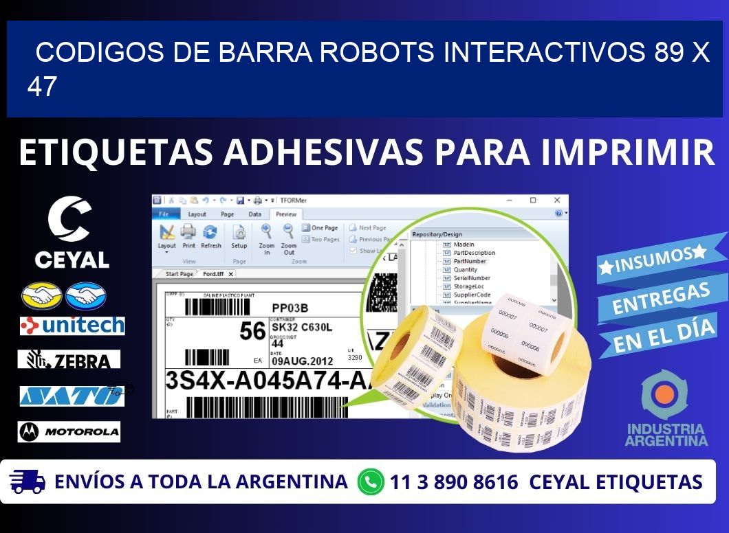CODIGOS DE BARRA ROBOTS INTERACTIVOS 89 x 47