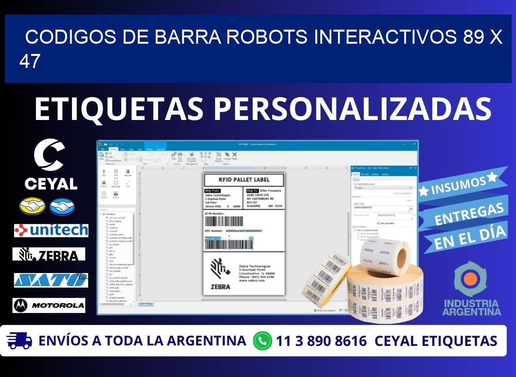 CODIGOS DE BARRA ROBOTS INTERACTIVOS 89 x 47