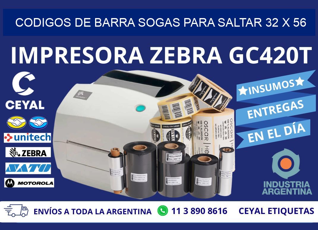 CODIGOS DE BARRA SOGAS PARA SALTAR 32 x 56