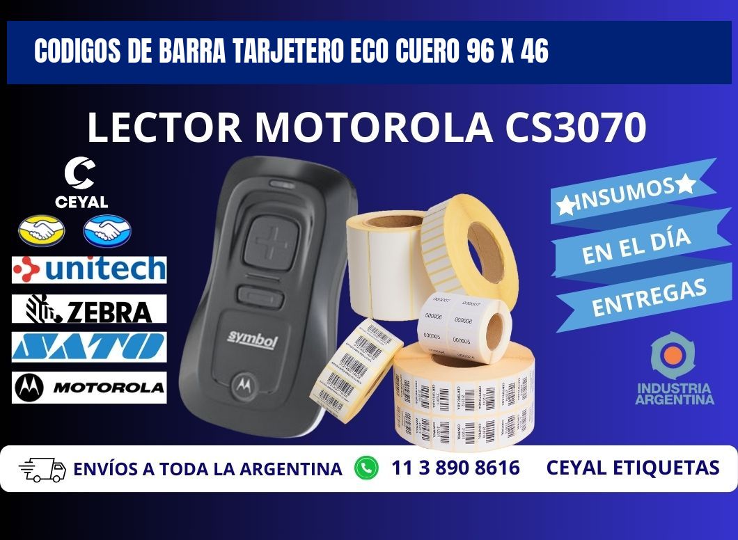 CODIGOS DE BARRA TARJETERO ECO CUERO 96 x 46