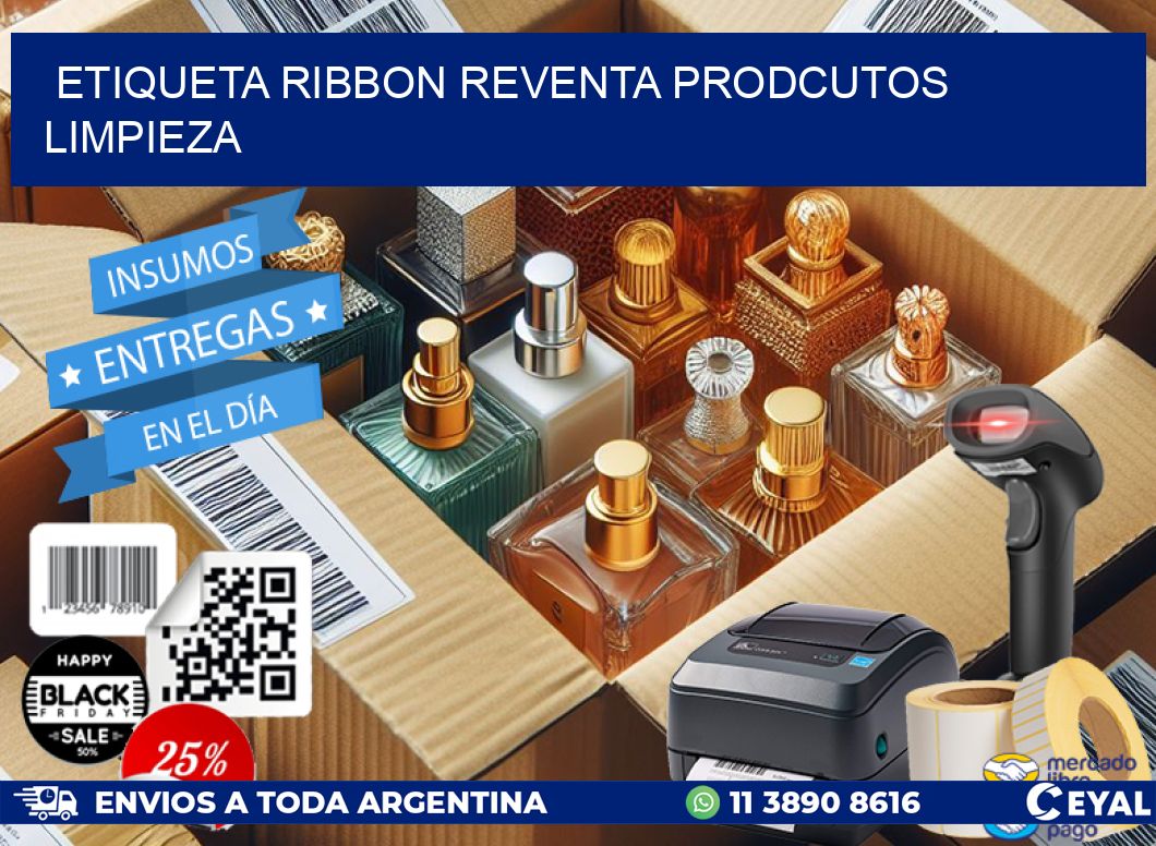 ETIQUETA RIBBON REVENTA PRODCUTOS LIMPIEZA