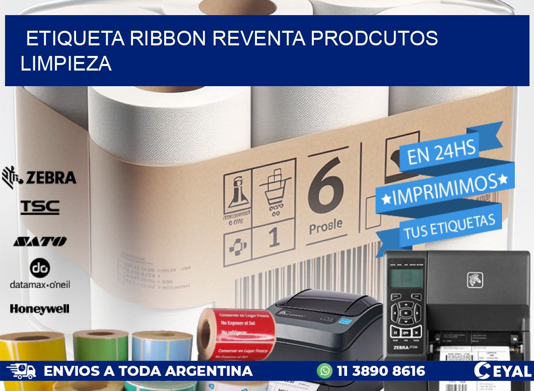 ETIQUETA RIBBON REVENTA PRODCUTOS LIMPIEZA