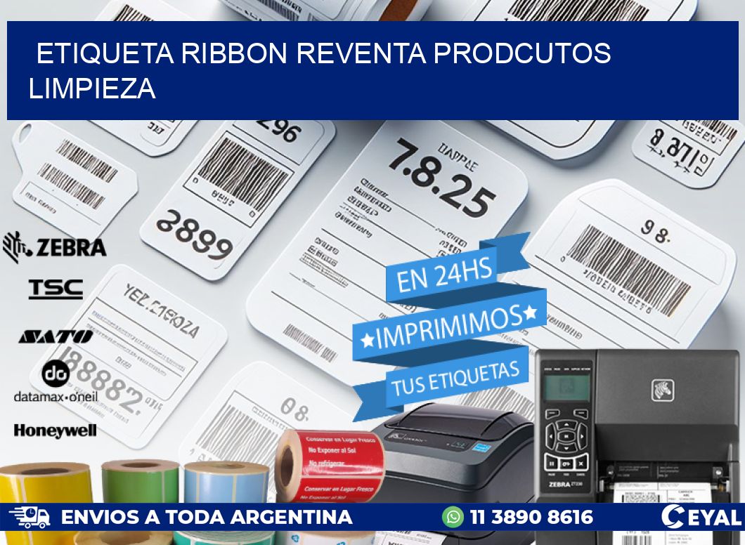 ETIQUETA RIBBON REVENTA PRODCUTOS LIMPIEZA