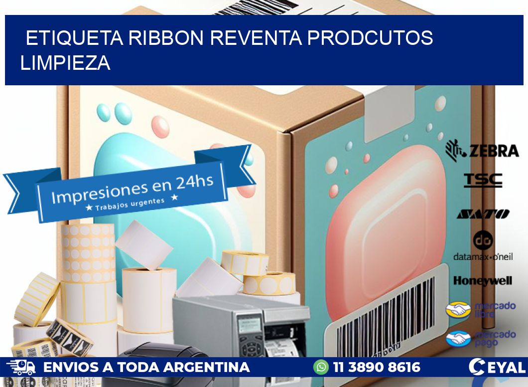 ETIQUETA RIBBON REVENTA PRODCUTOS LIMPIEZA