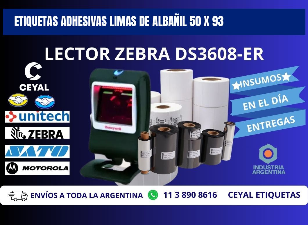 ETIQUETAS ADHESIVAS LIMAS DE ALBAÑIL 50 x 93
