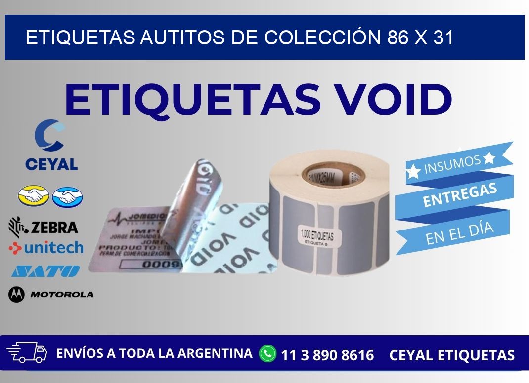 ETIQUETAS AUTITOS DE COLECCIÓN 86 x 31