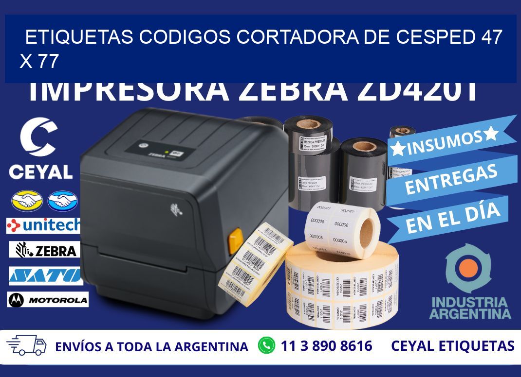 ETIQUETAS CODIGOS CORTADORA DE CESPED 47 x 77