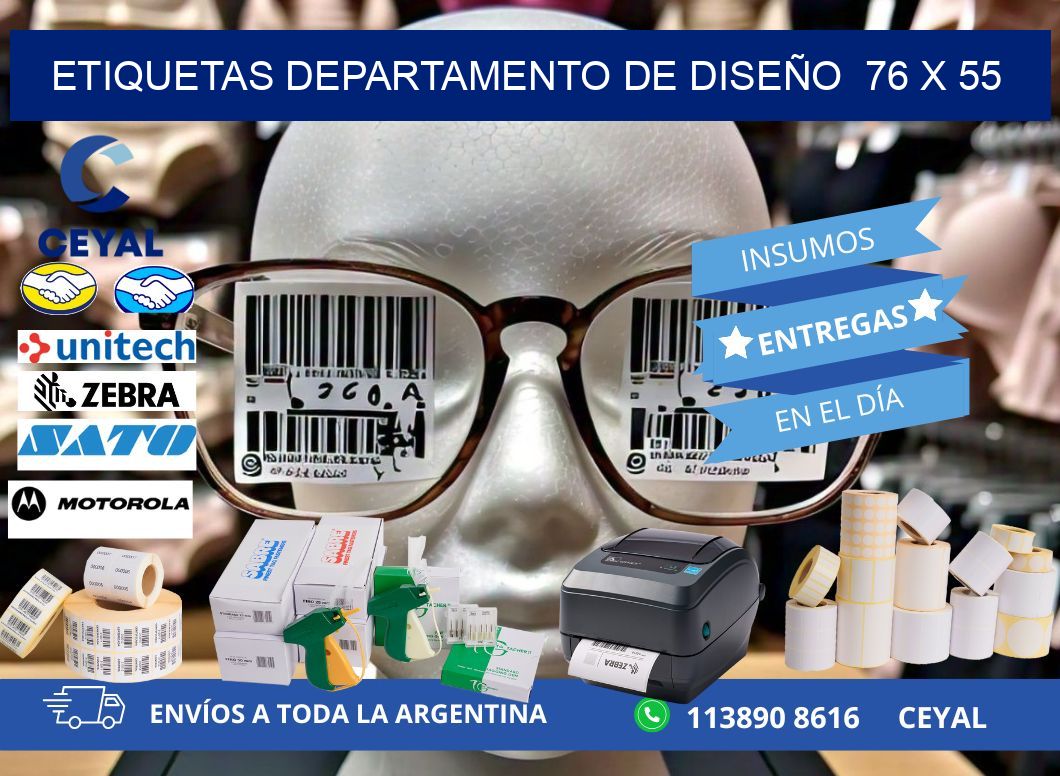 ETIQUETAS DEPARTAMENTO DE DISEÑO  76 x 55