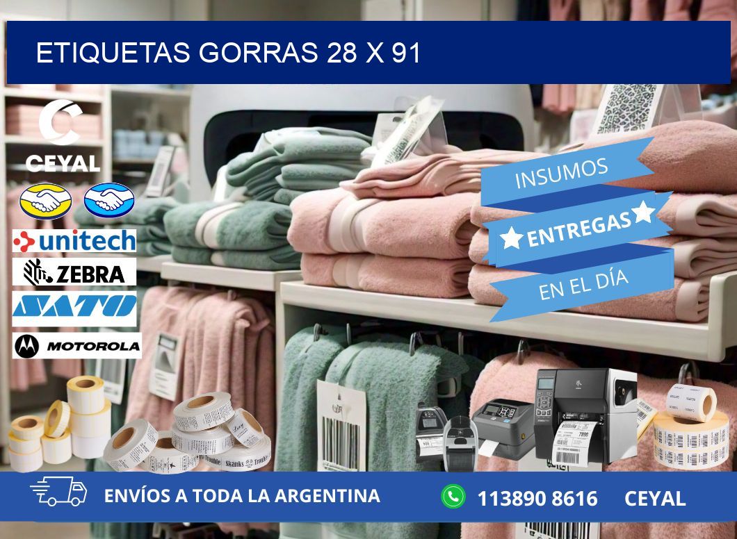 ETIQUETAS GORRAS 28 x 91