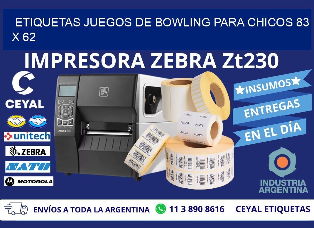 ETIQUETAS JUEGOS DE BOWLING PARA CHICOS 83 x 62