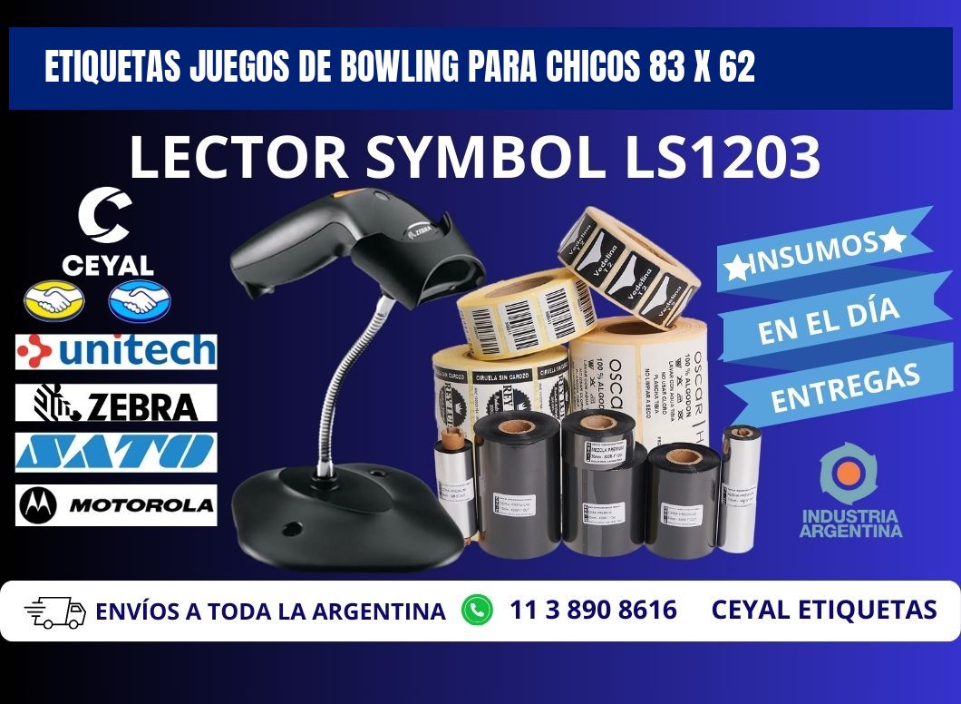 ETIQUETAS JUEGOS DE BOWLING PARA CHICOS 83 x 62