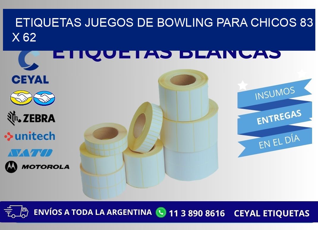ETIQUETAS JUEGOS DE BOWLING PARA CHICOS 83 x 62