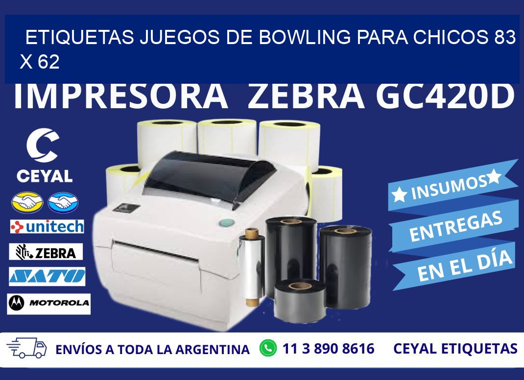 ETIQUETAS JUEGOS DE BOWLING PARA CHICOS 83 x 62