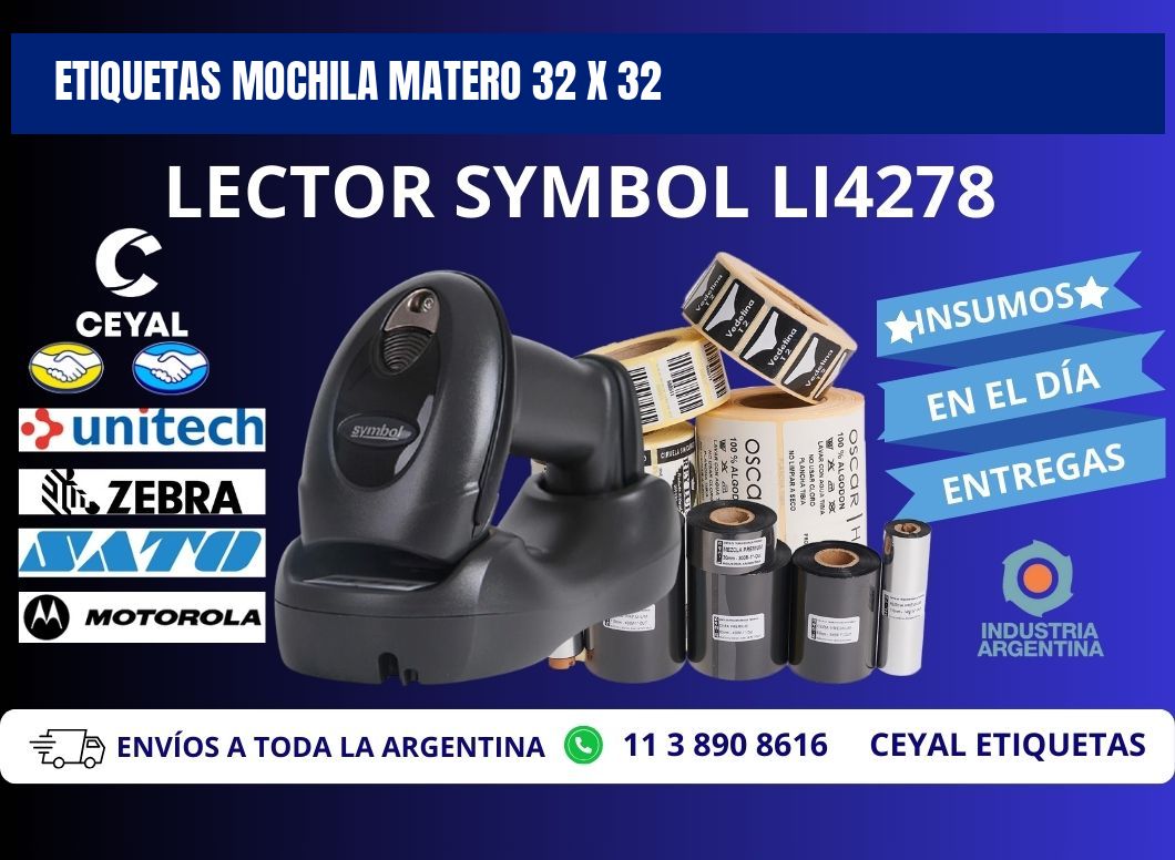 ETIQUETAS MOCHILA MATERO 32 x 32