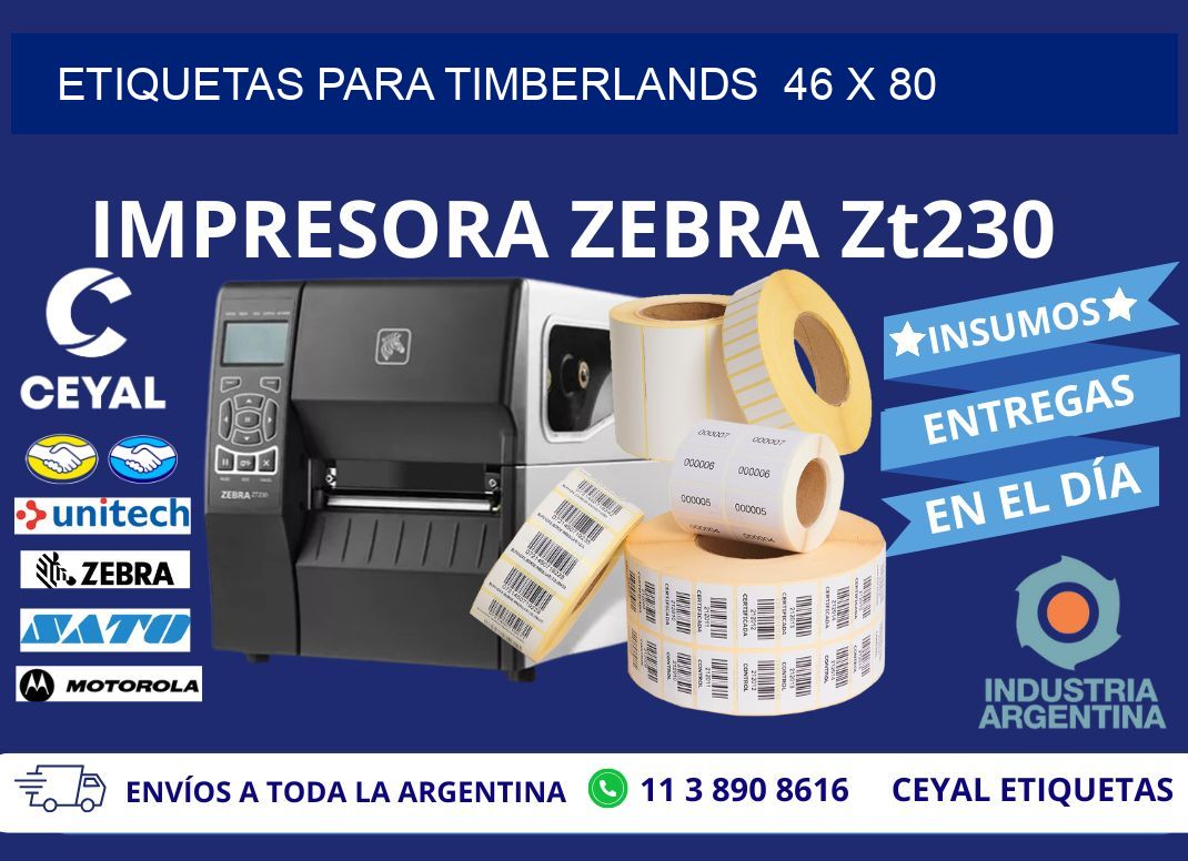 ETIQUETAS PARA TIMBERLANDS  46 x 80