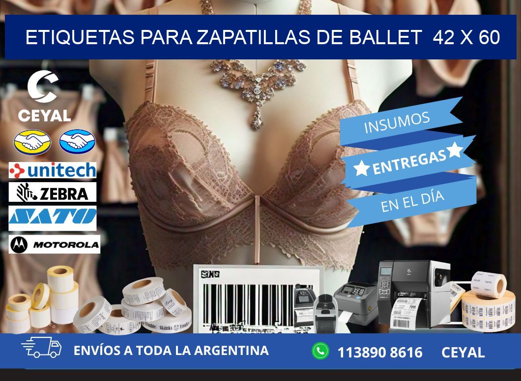 ETIQUETAS PARA ZAPATILLAS DE BALLET  42 x 60