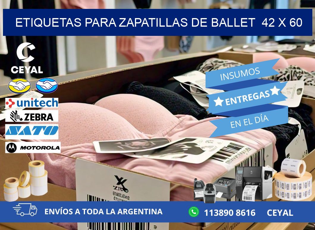 ETIQUETAS PARA ZAPATILLAS DE BALLET  42 x 60