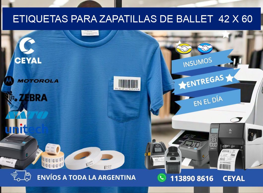 ETIQUETAS PARA ZAPATILLAS DE BALLET  42 x 60