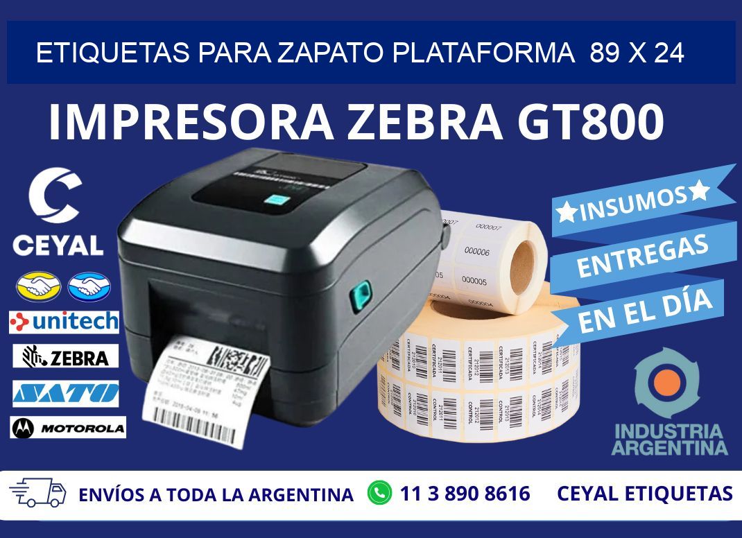 ETIQUETAS PARA ZAPATO PLATAFORMA  89 x 24