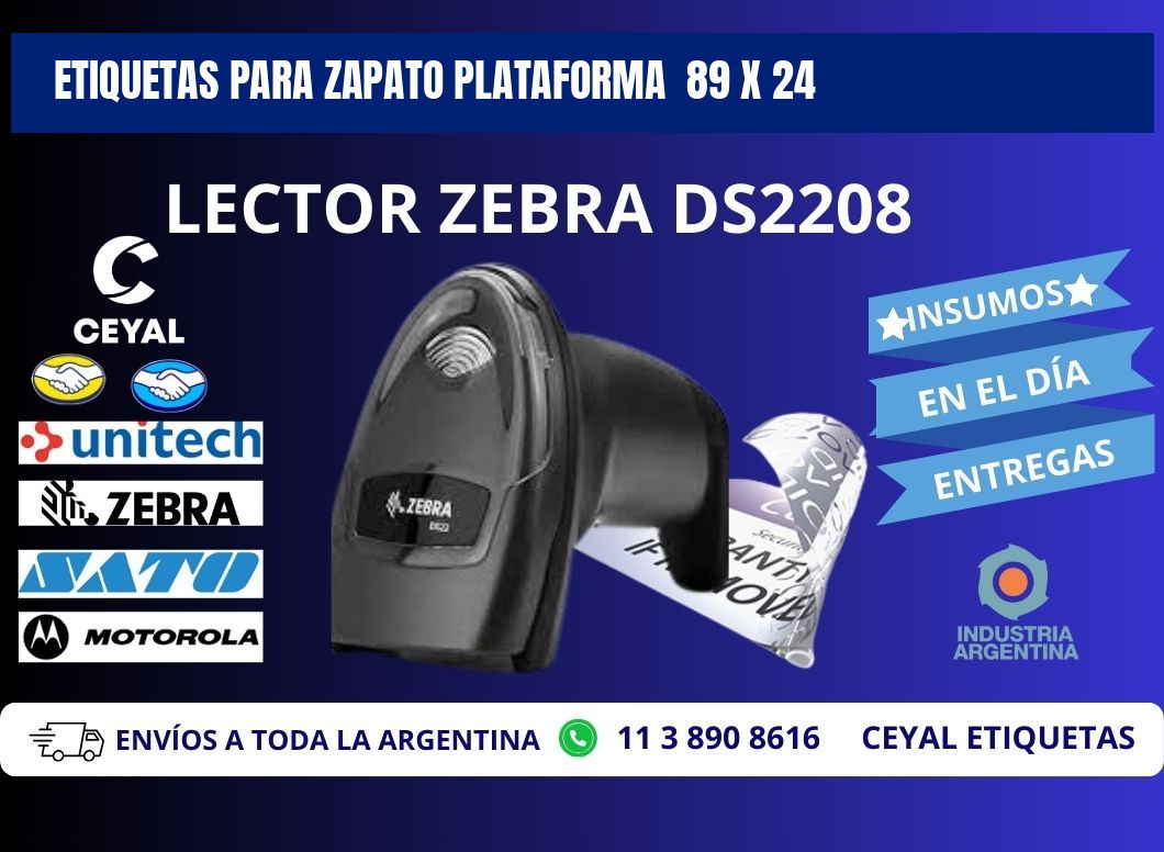 ETIQUETAS PARA ZAPATO PLATAFORMA  89 x 24