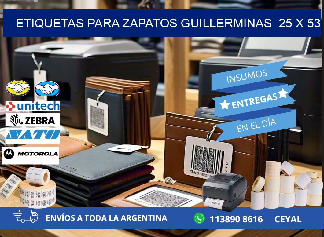 ETIQUETAS PARA ZAPATOS GUILLERMINAS  25 x 53