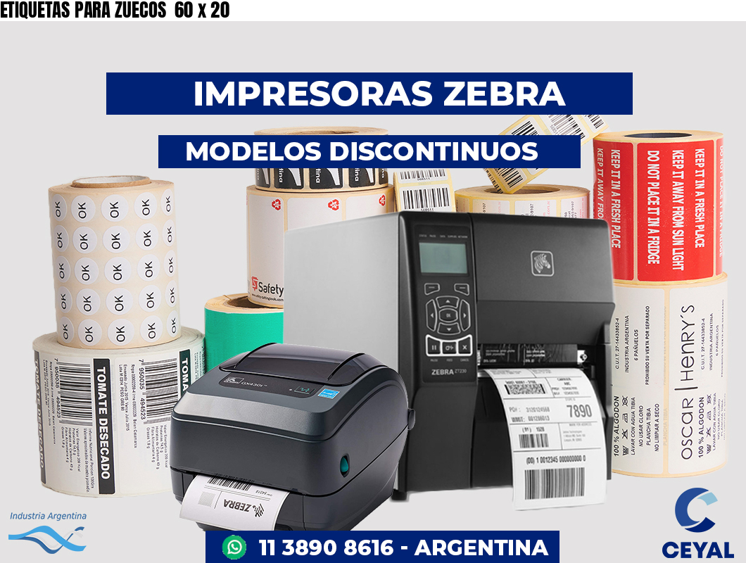 ETIQUETAS PARA ZUECOS  60 x 20