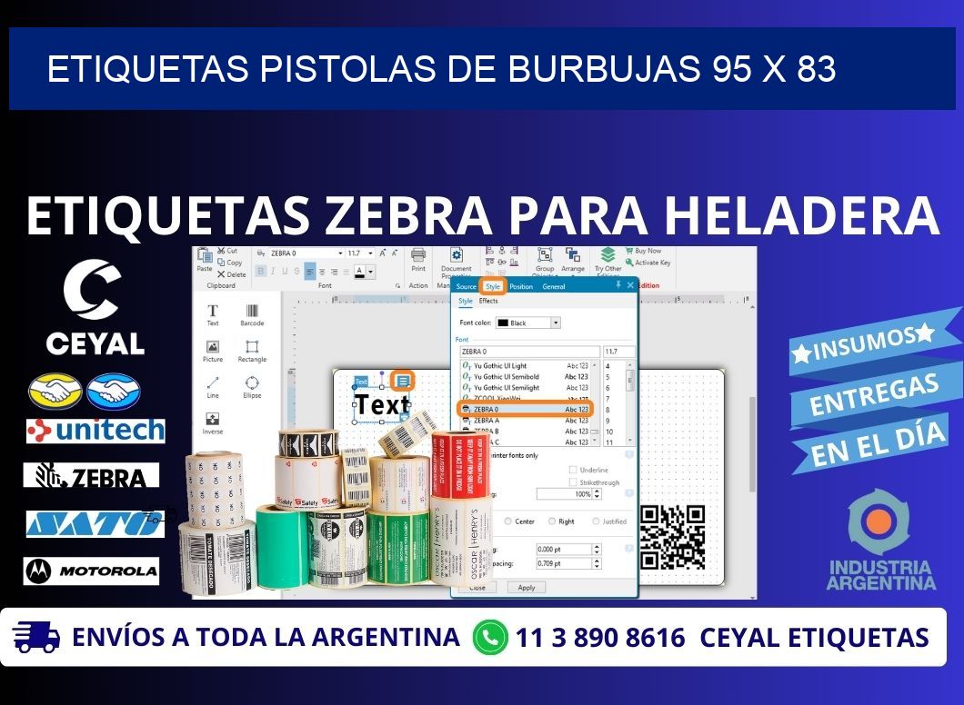 ETIQUETAS PISTOLAS DE BURBUJAS 95 x 83