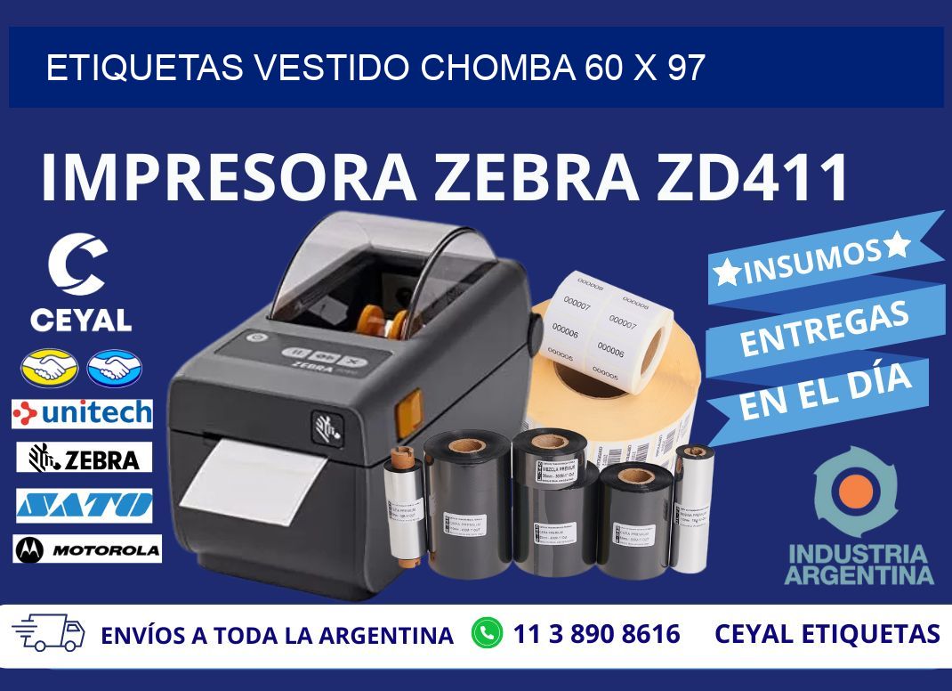 ETIQUETAS VESTIDO CHOMBA 60 x 97