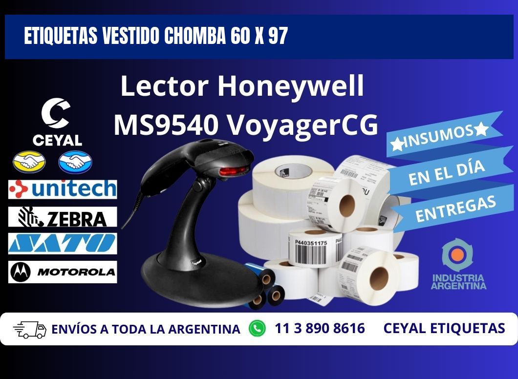 ETIQUETAS VESTIDO CHOMBA 60 x 97