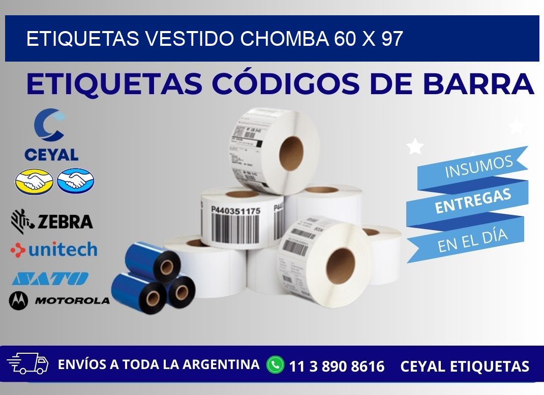 ETIQUETAS VESTIDO CHOMBA 60 x 97