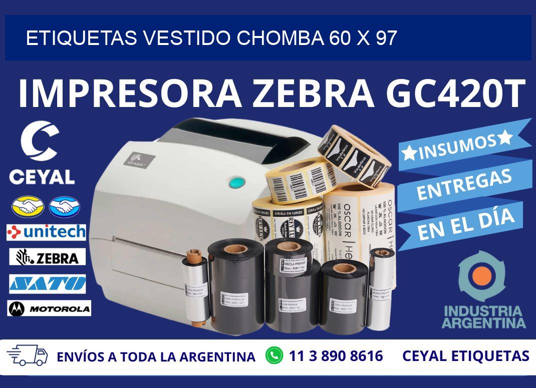 ETIQUETAS VESTIDO CHOMBA 60 x 97