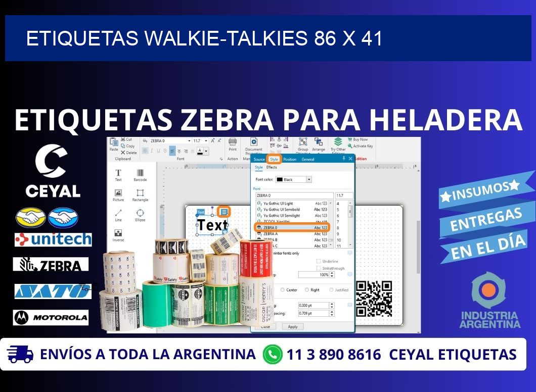 ETIQUETAS WALKIE-TALKIES 86 x 41