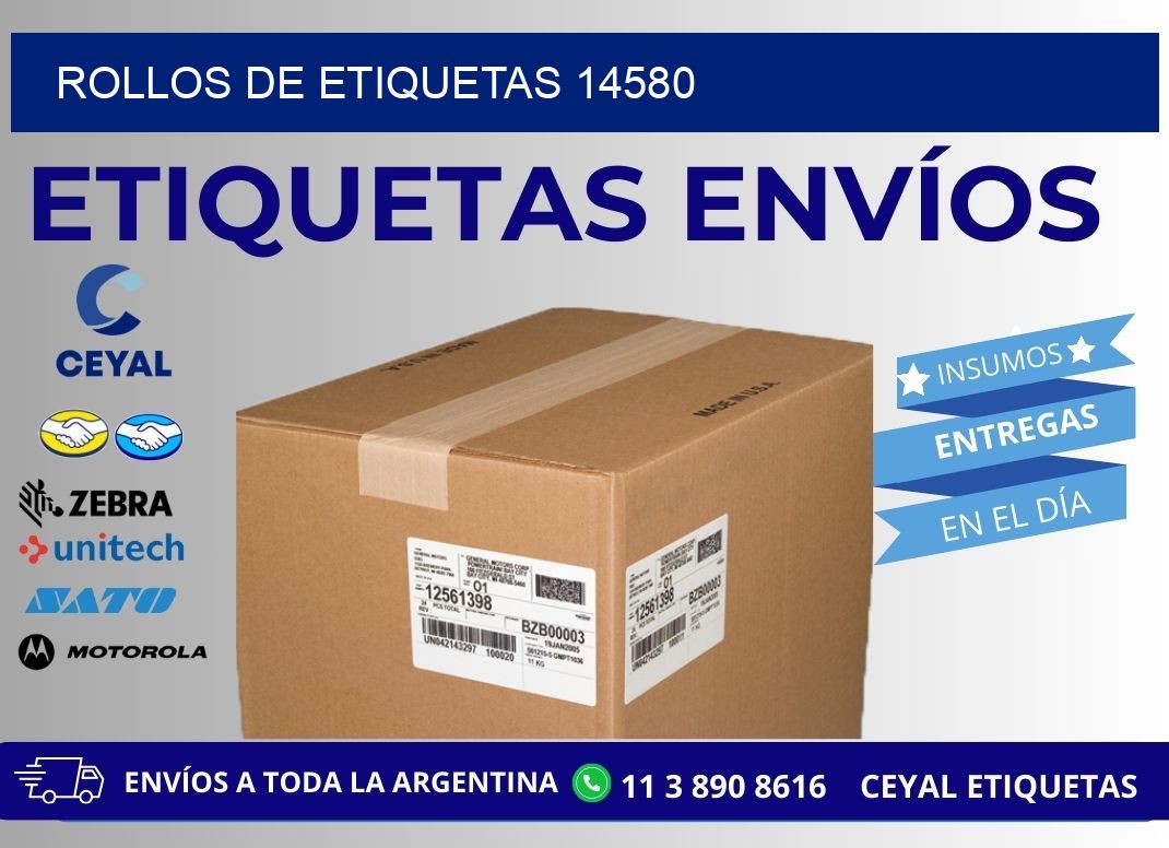 ROLLOS DE ETIQUETAS 14580