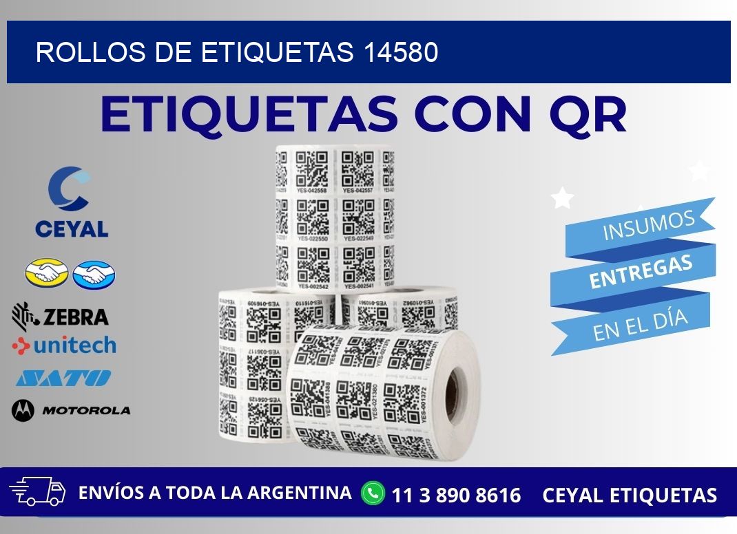 ROLLOS DE ETIQUETAS 14580